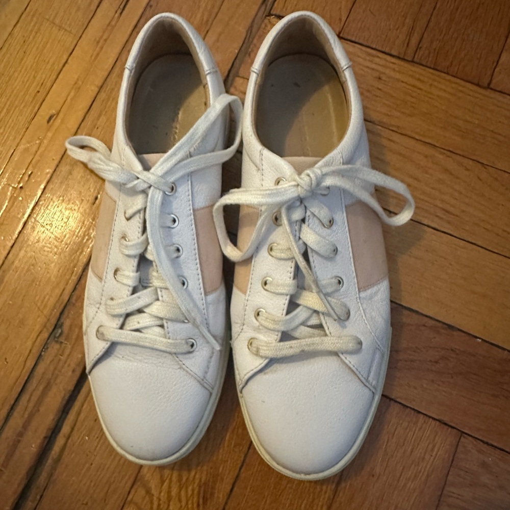 Club Monaco White and Cream/Pink Sneakers